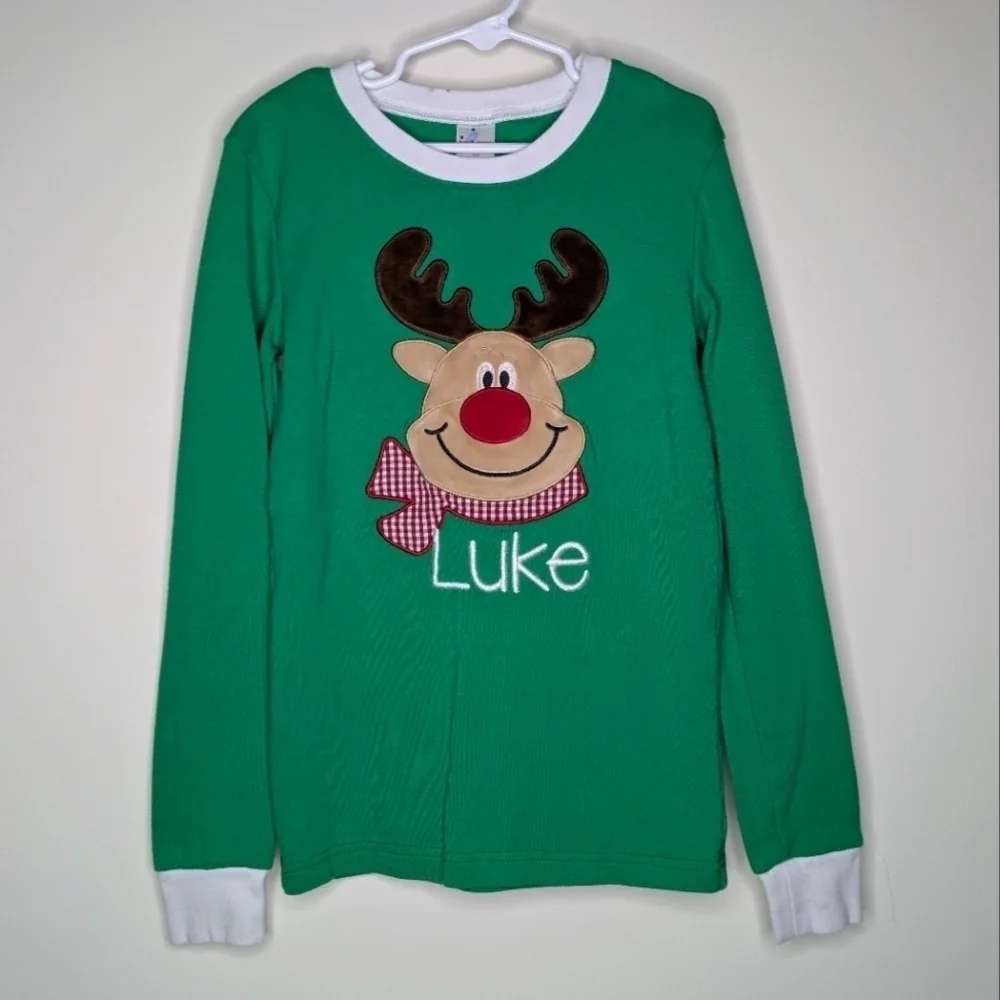 Birdie James Luke Reindeer Christmas PJ Shirt 10